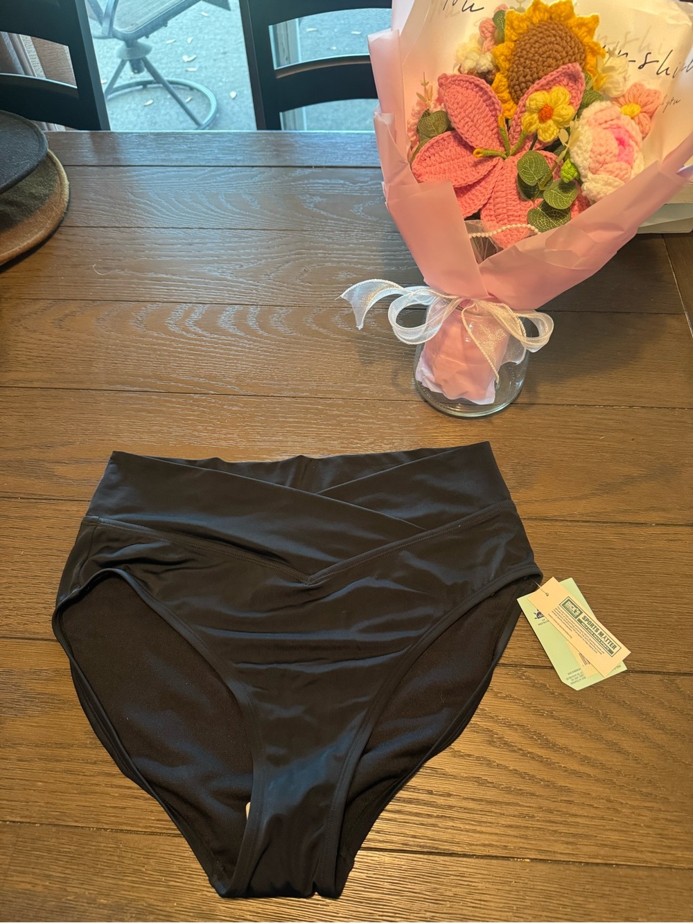 High Waist Black Swim Bottoms